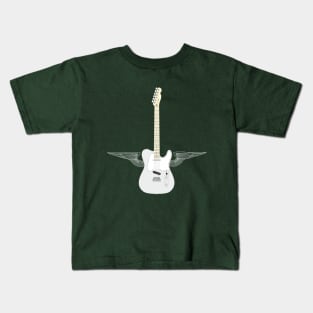 White Flying Guitar Kids T-Shirt